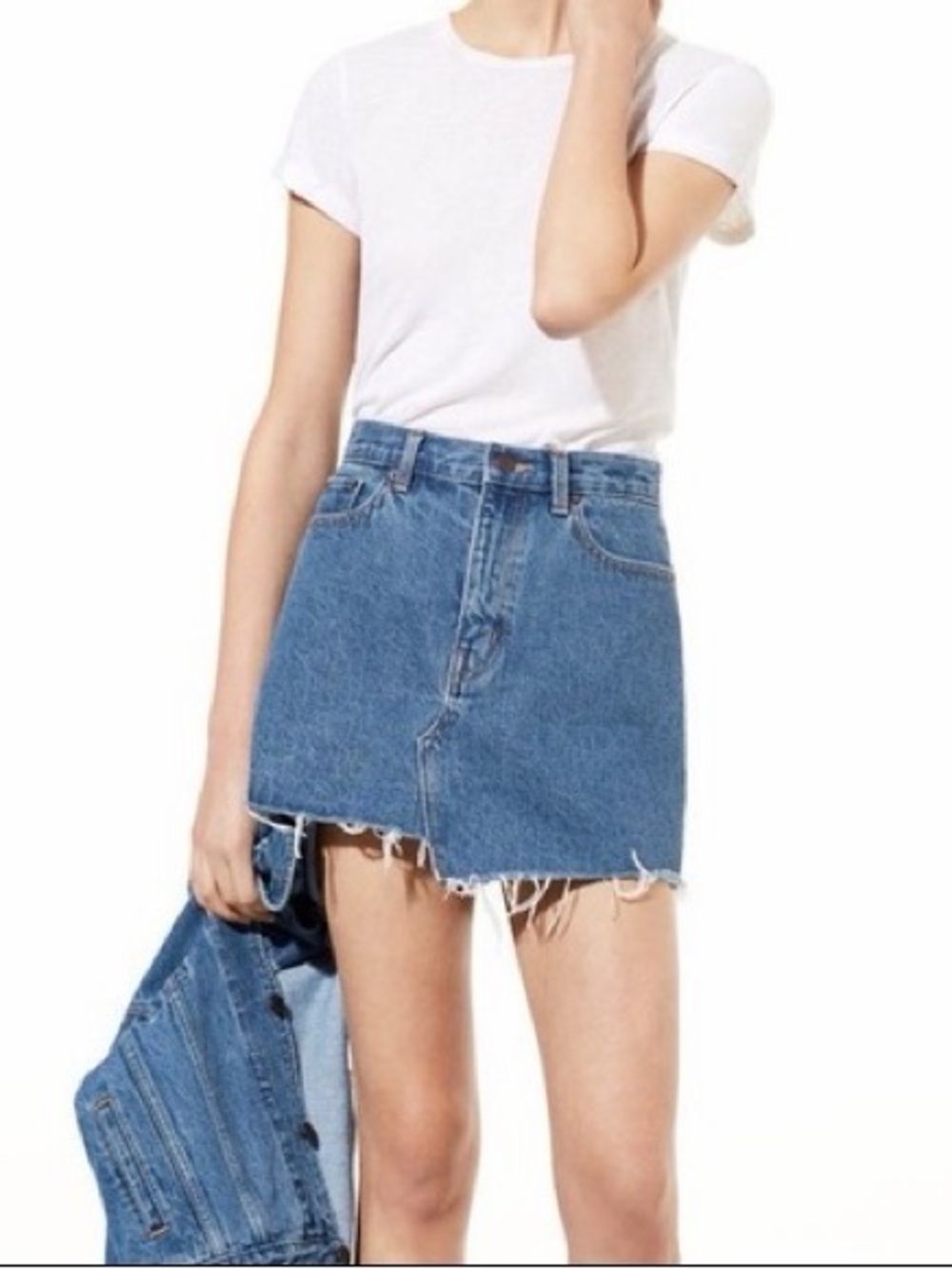 Aritzia Women's Blue Denim Mini Skirt
